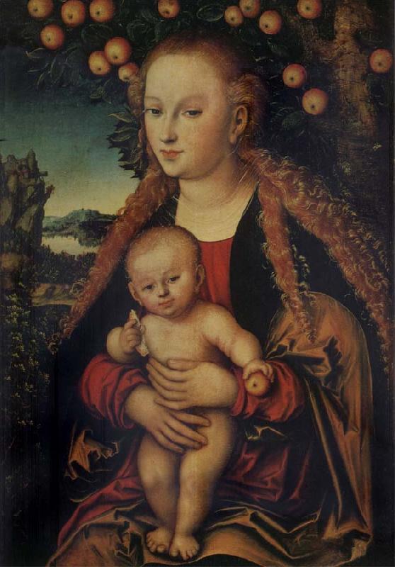 Lucas Cranach the Elder THe Virgin and Child under the Apple-tree oil painting picture